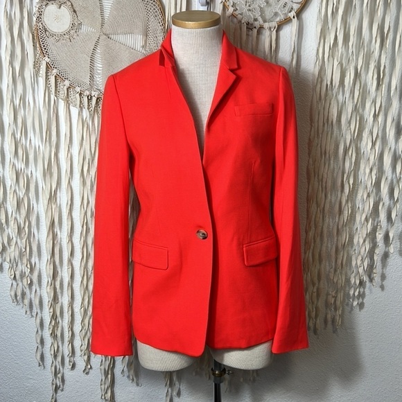 J. Crew Regent Blazer in Coral Size 6 Wool Blend